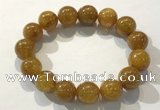 CGB4088 7.5 inches 15mm round golden rutilated quartz beaded bracelets