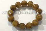 CGB4089 7.5 inches 16mm round golden rutilated quartz beaded bracelets