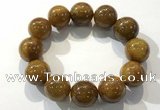 CGB4091 7.5 inches 18mm round golden rutilated quartz beaded bracelets