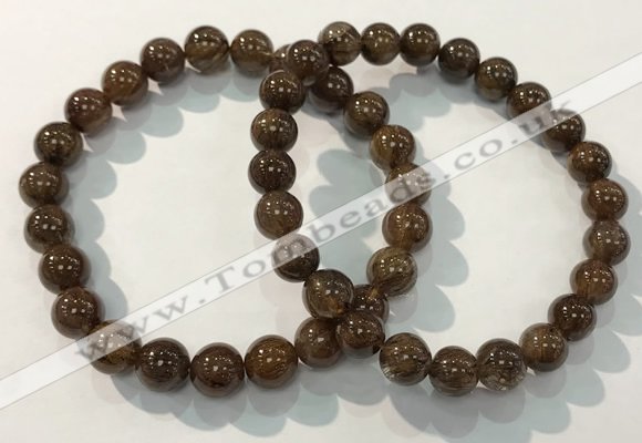 CGB4093 7.5 inches 8mm round rutilated quartz beaded bracelets