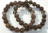 CGB4095 7.5 inches 10mm round rutilated quartz beaded bracelets