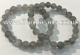 CGB4103 7.5 inches 9mm round rutilated quartz beaded bracelets