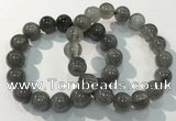 CGB4106 7.5 inches 13mm round rutilated quartz beaded bracelets