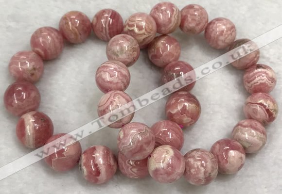 CGB4120 7.5 inches 13.5mm - 14.5mm round rhodochrosite beaded bracelets