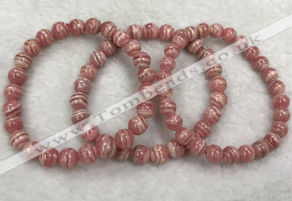 CGB4122 7.5 inches 7mm - 7.5mm round rhodochrosite beaded bracelets