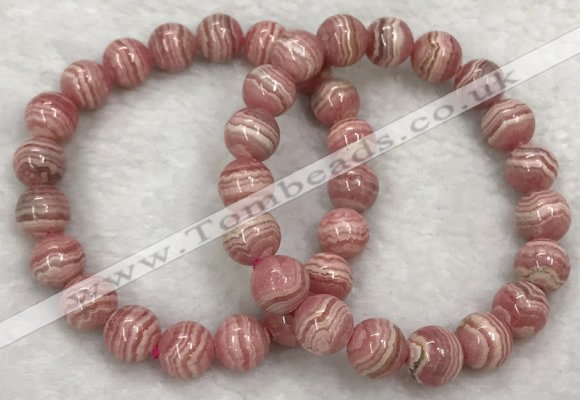 CGB4124 7.5 inches 9.5mm - 10mm round rhodochrosite beaded bracelets