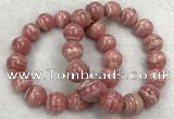 CGB4126 7.5 inches 13mm - 14mm round rhodochrosite beaded bracelets