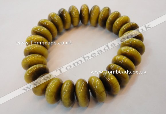 CGB450 8 inches 7*15mm rondelle yellow tiger eye gemstone bracelet wholesale