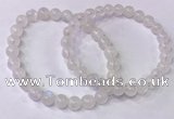 CGB4500 7.5 inches 7mm - 8mm round white moonstone beaded bracelets