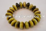 CGB451 8.5 inches 10*19mm rondelle yellow tiger eye gemstone bracelet wholesale
