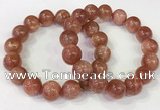 CGB4536 7.5 inches 14mm round golden sunstone beaded bracelets