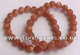 CGB4539 7.5 inches 9mm round golden sunstone beaded bracelets