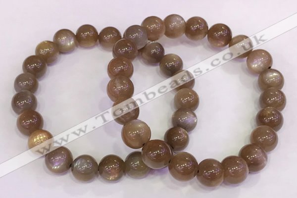 CGB4549 7.5 inches 9mm - 10mm round sunstone beaded bracelets