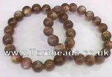 CGB4550 7.5 inches 11mm round sunstone beaded bracelets