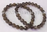 CGB4552 7.5 inches 7mm - 8mm round black sunstone beaded bracelets