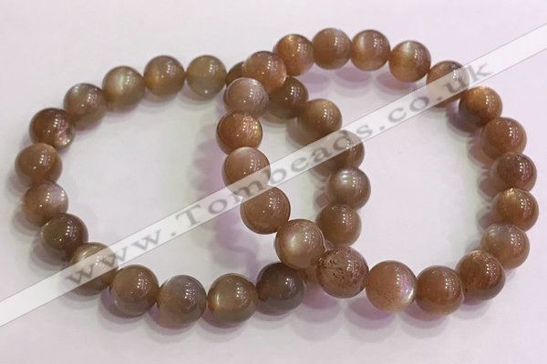 CGB4565 7.5 inches 10mm round golden sunstone beaded bracelets