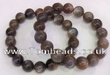 CGB4571 7.5 inches 12mm round black sunstone beaded bracelets