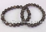 CGB4573 7.5 inches 8mm - 9mm round black sunstone beaded bracelets