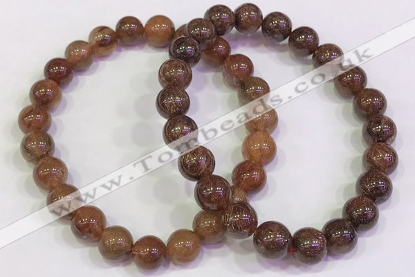 CGB4601 8mm - 9mm round golden rutilated quartz beaded bracelets