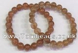 CGB4613 8mm - 9mm round golden rutilated quartz beaded bracelets