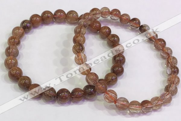 CGB4619 6mm - 7mm round golden rutilated quartz beaded bracelets