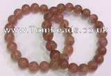 CGB4630 10mm - 11mm round red rutilated quartz beaded bracelets