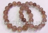 CGB4631 11mm - 12mm round red rutilated quartz beaded bracelets