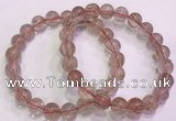 CGB4638 9mm round red rutilated quartz beaded bracelets