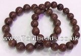 CGB4647 10mm - 11mm round red rutilated quartz beaded bracelets