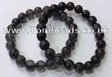 CGB4652 9mm round black rutilated quartz beaded bracelets