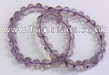 CGB4656 7.5mm - 8mm round purple phantom quartz beaded bracelets