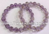 CGB4657 9.5mm - 10mm round purple phantom quartz beaded bracelets