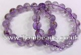 CGB4663 12mm - 13mm round purple phantom quartz beaded bracelets