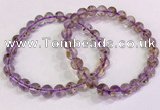 CGB4666 7mm round purple phantom quartz beaded bracelets