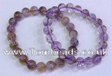 CGB4667 8mm round purple phantom quartz beaded bracelets