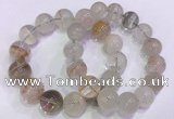 CGB4675 15mm - 16mm round green phantom quartz beaded bracelets