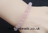 CGB5000 6mm, 8mm round rose quartz beads stretchy bracelets