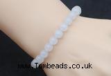 CGB5007 6mm, 8mm round white jade beads stretchy bracelets