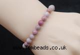 CGB5032 6mm, 8mm round pink wooden jasper beads stretchy bracelets