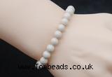 CGB5037 6mm, 8mm round white fossil jasper beads stretchy bracelets