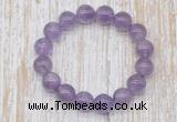 CGB5309 10mm, 12mm round light amethyst beads stretchy bracelets