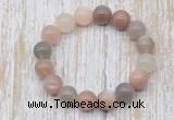 CGB5315 10mm, 12mm round moonstone beads stretchy bracelets