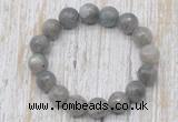 CGB5317 10mm, 12mm faceted round labradorite beads stretchy bracelets