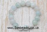 CGB5333 10mm, 12mm round sea blue banded agate beads stretchy bracelets