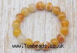 CGB5334 10mm, 12mm round yellow banded agate beads stretchy bracelets
