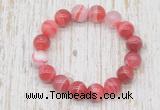 CGB5335 10mm, 12mm round red banded agate beads stretchy bracelets
