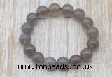 CGB5342 10mm, 12mm round grey agate beads stretchy bracelets