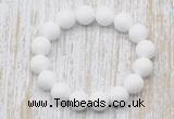 CGB5358 10mm, 12mm round white candy jade beads stretchy bracelets