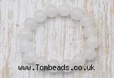 CGB5359 10mm, 12mm round white candy jade beads stretchy bracelets