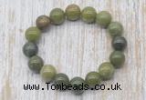 CGB5362 10mm, 12mm round Canadian jade beads stretchy bracelets